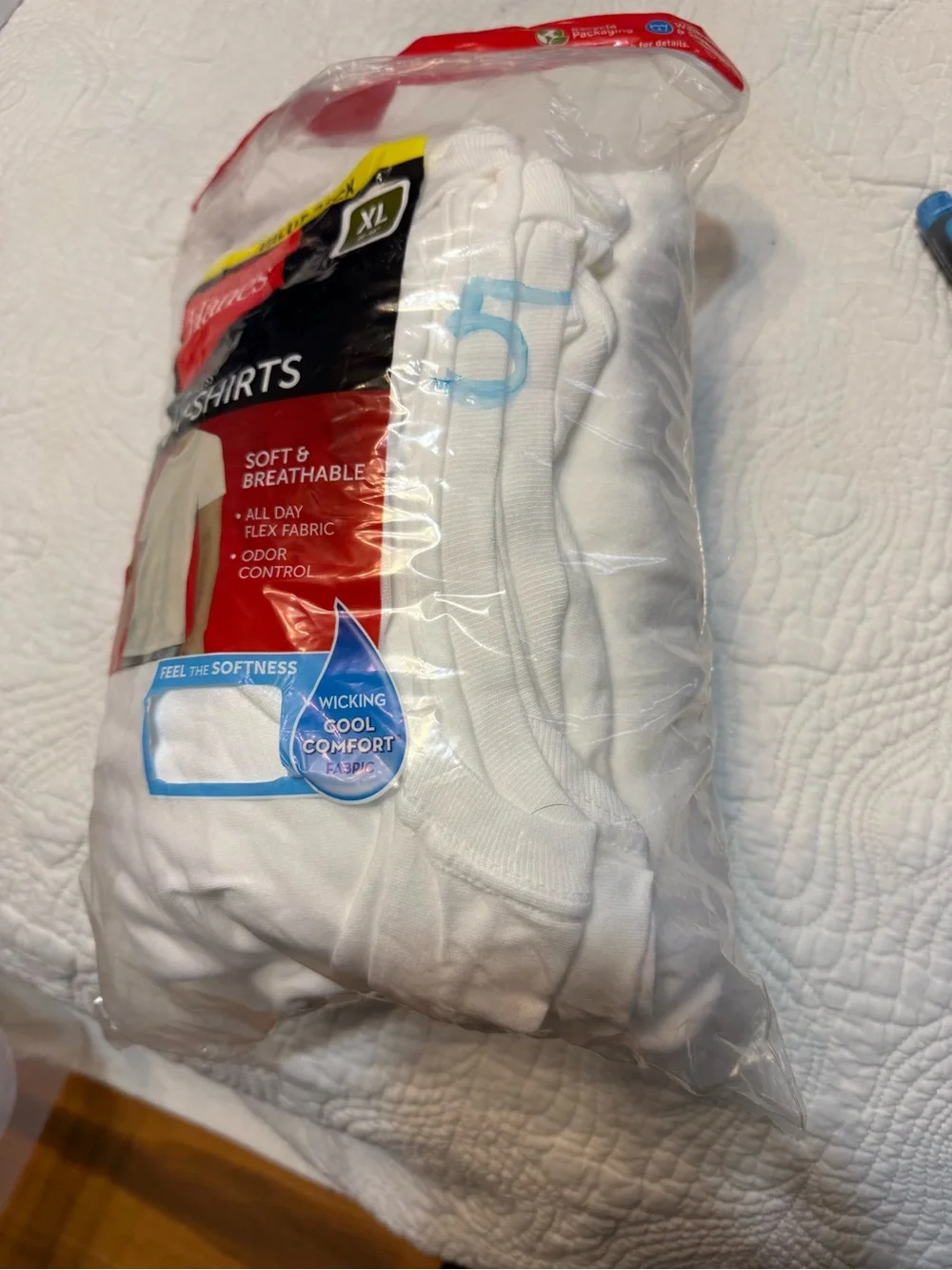 Hanes White Crew Undershirts - Pack of 5